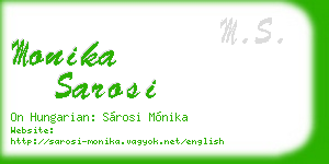 monika sarosi business card